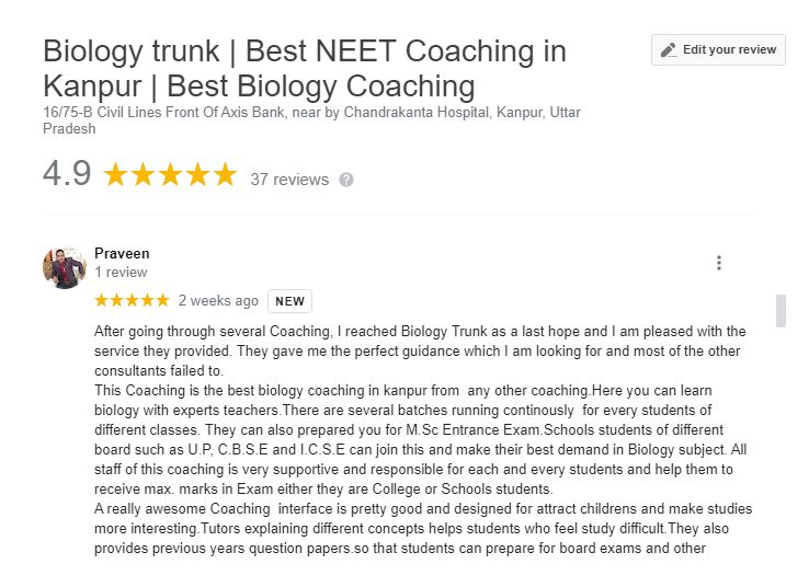 best neet coaching in kanpur - biology tryunk